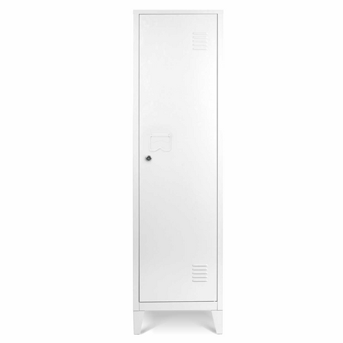 Armoire Vestiaire Ester 1 Porte Métal Blanc Design Industriel