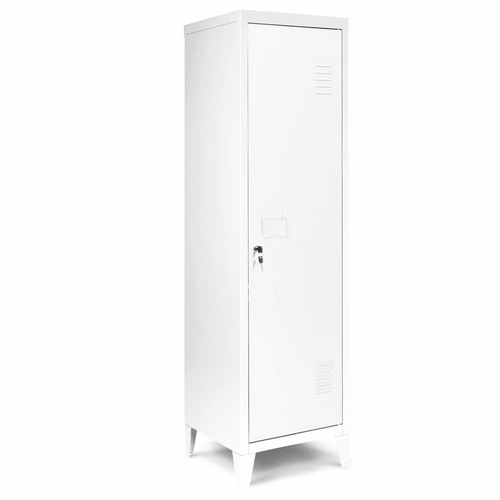 Armoire Vestiaire Ester 1 Porte Métal Blanc Design Industriel