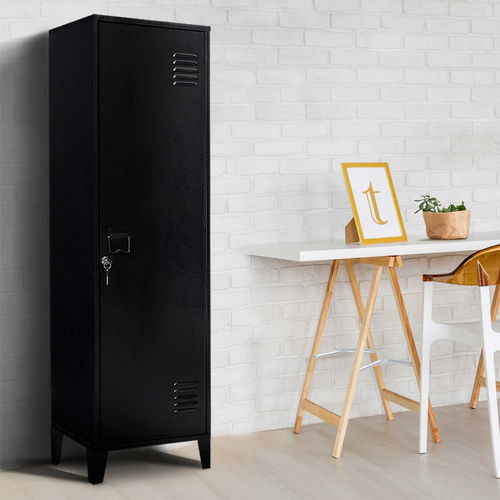 Armoire Vestiaire Ester 1 Porte Métal Noir Design Industriel