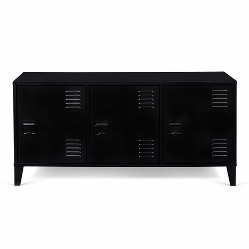 Buffet Bas 113 Cm Ester 3 Portes Métal Noir Design Industriel