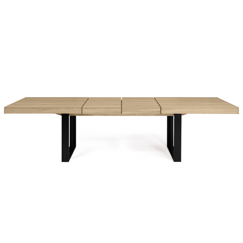 Table à Manger Extensible Rectangle Phoenix 6-12 Personnes Bois Et Noir 200-300 Cm