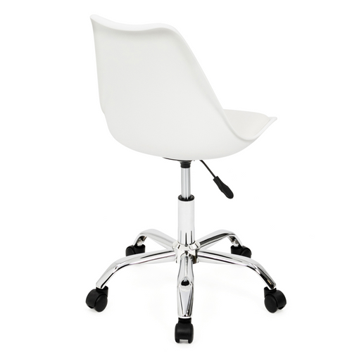 Chaise De Bureau Scandinave Sara Blanche à Roulettes
