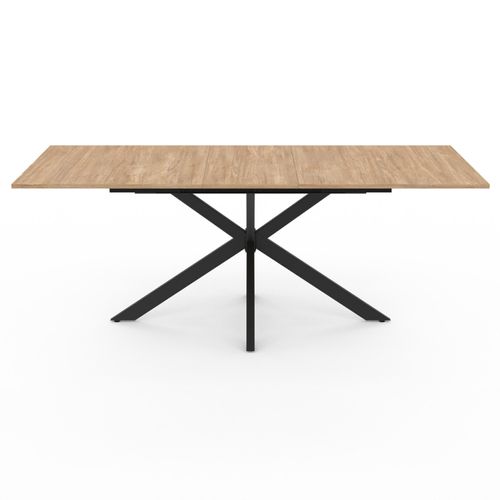 Table à Manger Extensible Rectangle Alix 6-10 Personnes Bois Et Noir 160-200 Cm