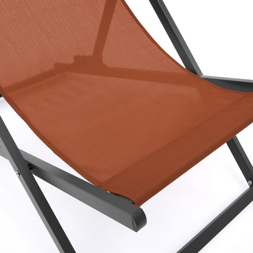 Lot De 2 Chiliennes Lota En Acier Et Toile Textilène Terracotta