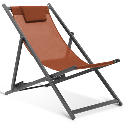 Lot De 2 Chiliennes Lota En Acier Et Toile Textilène Terracotta