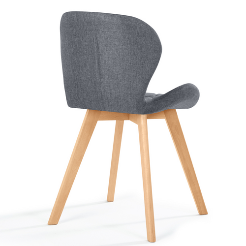 Lot De 4 Chaises Robine En Tissu Gris Foncé Pour Salle à Manger