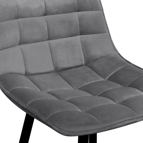 Lot De 4 Tabourets De Bar Mady En Velours Mix Color Bleu, Gris Clair, Gris Foncé, Jaune