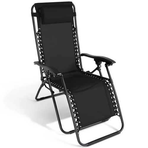 Lot De 2 Fauteuils De Jardin Inclinables Relax Grand Confort Noir