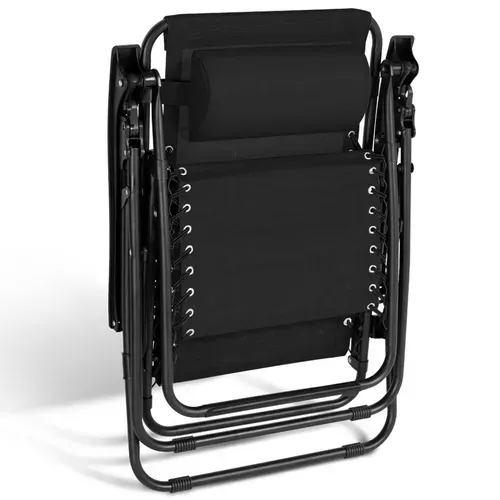 Lot De 2 Fauteuils De Jardin Inclinables Relax Grand Confort Noir