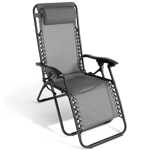 Lot De 2 Fauteuils De Jardin Inclinables Relax Grand Confort Gris Anthracite