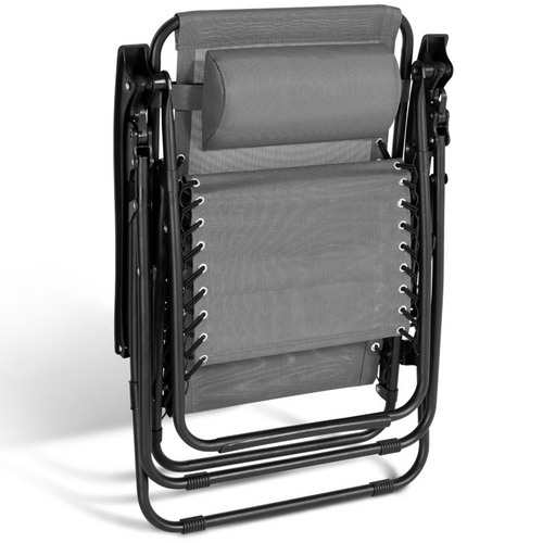 Lot De 2 Fauteuils De Jardin Inclinables Relax Grand Confort Gris Anthracite