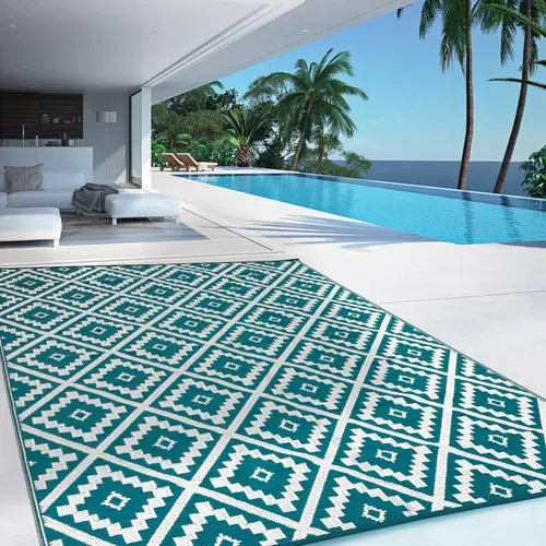 Tapis Extérieur Bahamas Bleu Canard 180 X 280 Cm