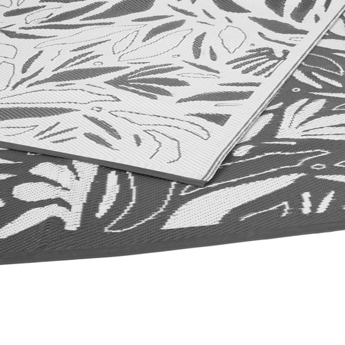 Tapis D'Extérieur BAHAMAS Gris 80x250 Cm - Motifs Géométriques - Polypropylène Résistant Aux UV - Pour Balcon, Terrasse, Entrée