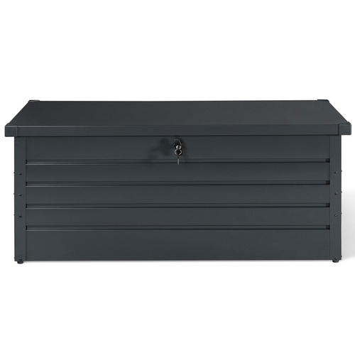 Coffre De Rangement Métal Verrouillable Gris Anthracite Pour Jardin 600l 165x70x63 Cm