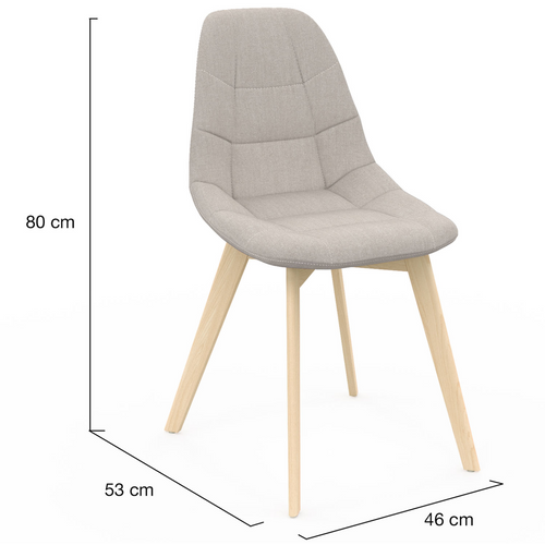 Lot De 4 Chaises Scandinaves Gaby Beige En Tissu Pour Salle à Manger