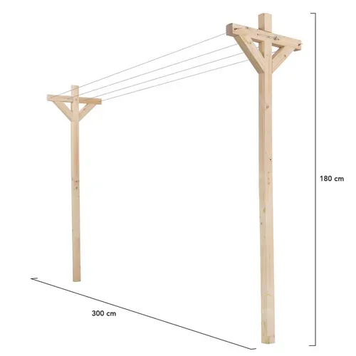 Etendoir à Linge Extérieur Madera Capacité 12m En Bois