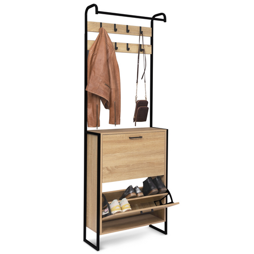 Vestiaire D'entrée Luis Meuble Chaussures 2 Portes Design Industriel