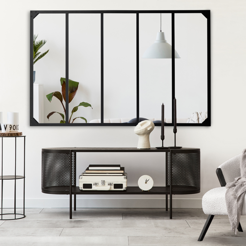 Miroir Verrière 5 Bandes Design Industriel 140x84 Cm