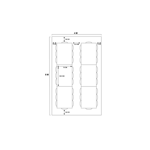 Tente De Réception 4x8 M Barnum Pe 180gr/m² Chapiteau Blanc 40 Personnes