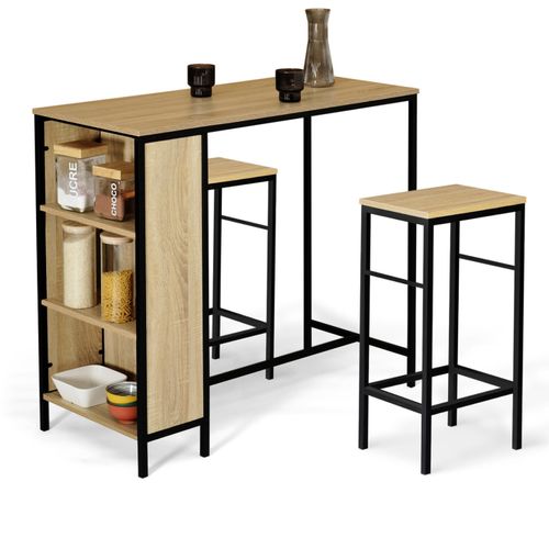 Ensemble Table De Bar Detroit Et 2 Tabourets Design Industriel