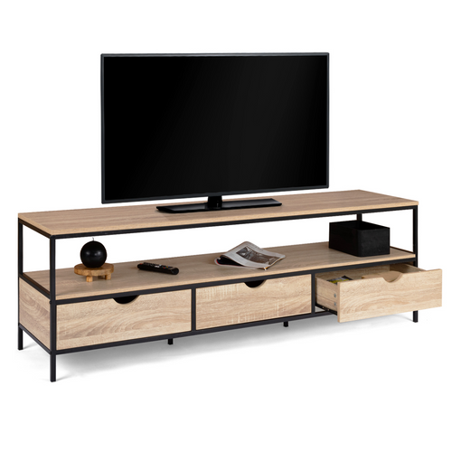 Meuble TV 160 Cm Detroit 3 Tiroirs Design Industriel