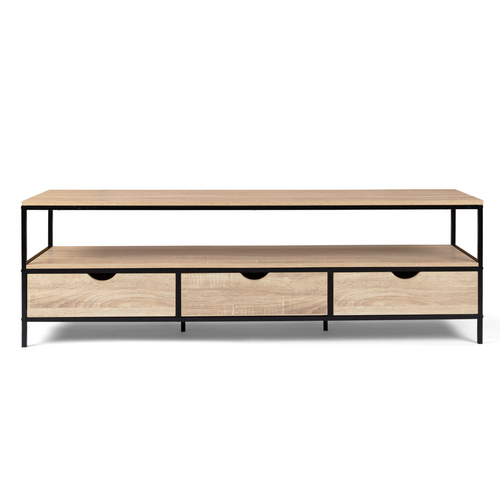 Meuble TV 160 Cm Detroit 3 Tiroirs Design Industriel
