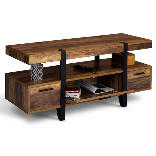 Meuble TV 113 Cm Austria Avec Tiroirs Bois Pieds épingle