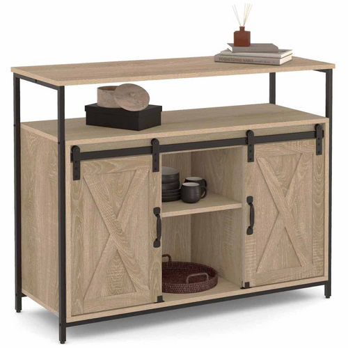 Buffet 100 Cm Quebec 2 Portes Grange Coulissantes Design Industriel