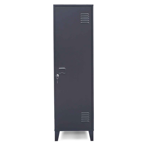 Armoire Vestiaire Ester 1 Porte Métal Gris Foncé Design Industriel