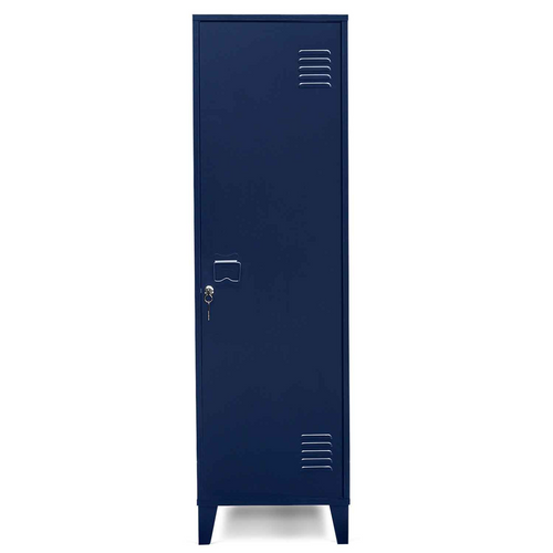 Armoire Vestiaire Ester 1 Porte Métal Bleu Foncé Design Industriel