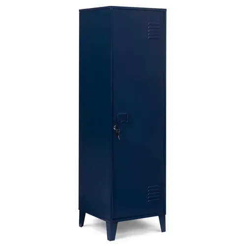 Armoire Vestiaire Ester 1 Porte Métal Bleu Foncé Design Industriel