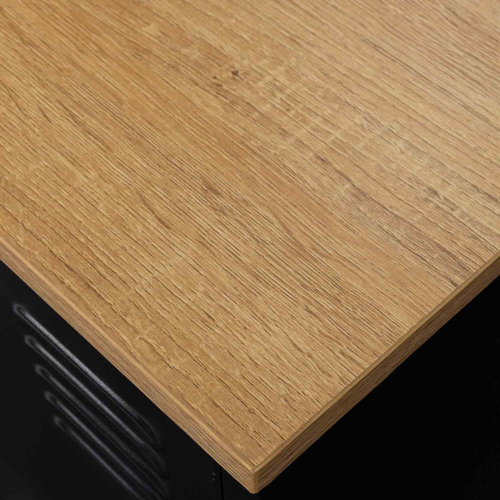 Table De Chevet Ester 1 Porte Métal Noir Plateau Façon Hêtre Design Industriel
