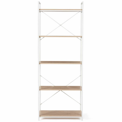 Etagère 5 Niveaux Detroit Design Industriel Bois Et Métal Blanc 170 Cm