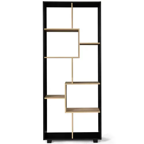 Etagère à Double Position Tania Bois Noir Et Imitation Hêtre L.161 Cm