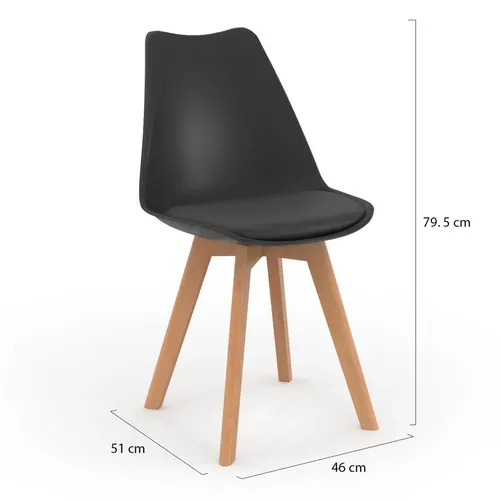 Lot De 8 Chaises Scandinaves Sara Noires Pour Salle à Manger