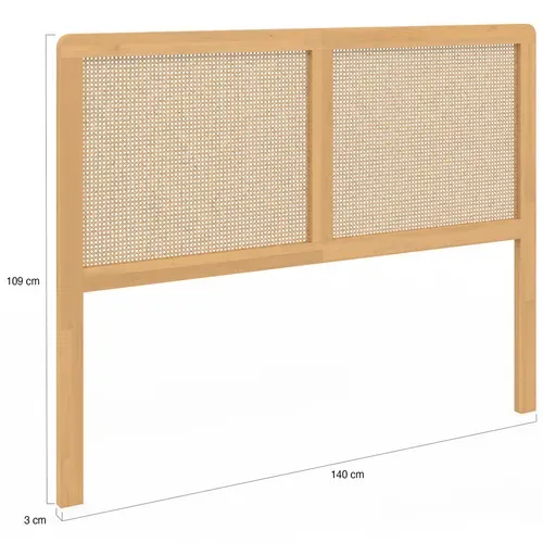 Tête De Lit Sur Pied Edhen 140 Cm Cannage Et Bois