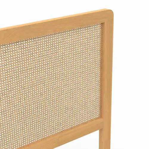 Tête De Lit Sur Pied Edhen 140 Cm Cannage Et Bois