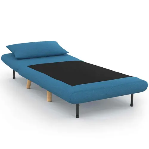 Fauteuil Convertible Romeo Lit D'appoint 1 Place 80x190 Cm Tissu Bleu Canard