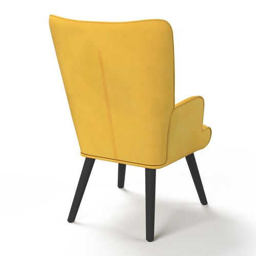 Fauteuil Scandinave Ania Velours Jaune