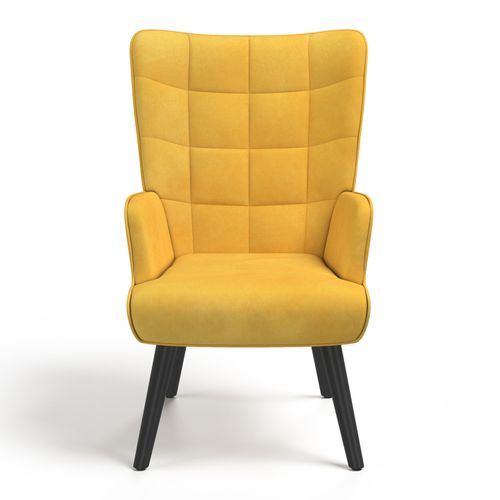 Fauteuil Scandinave Ania Velours Jaune
