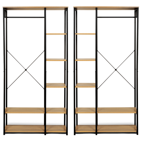 Dressing Modulable Double Penderie Étagère L. 180 Cm Detroit Design Industriel