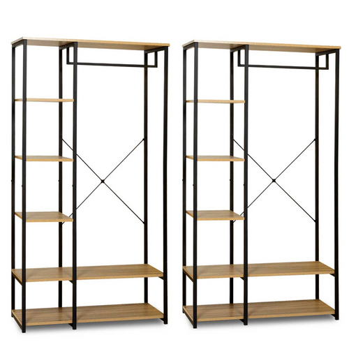 Dressing Modulable Double Penderie Étagère L. 180 Cm Detroit Design Industriel