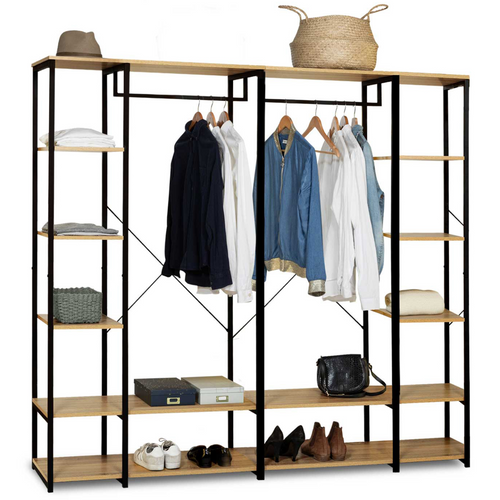 Dressing Modulable Double Penderie Étagère L. 180 Cm Detroit Design Industriel