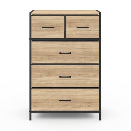 Meuble D'appoint 4 Tiroirs UPPAH 30 Cm Chiffonnier, Meuble De Rangement Bois Bla