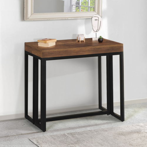 Table Console Extensible Toronto 14 Personnes 300 Cm Bois Foncé Design Industriel