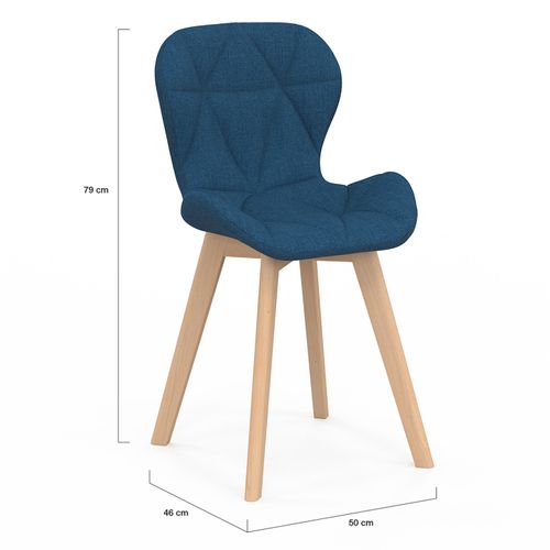 Lot De 4 Chaises Robine En Tissu Mix Color Bleu, Gris, Beige Et Noir