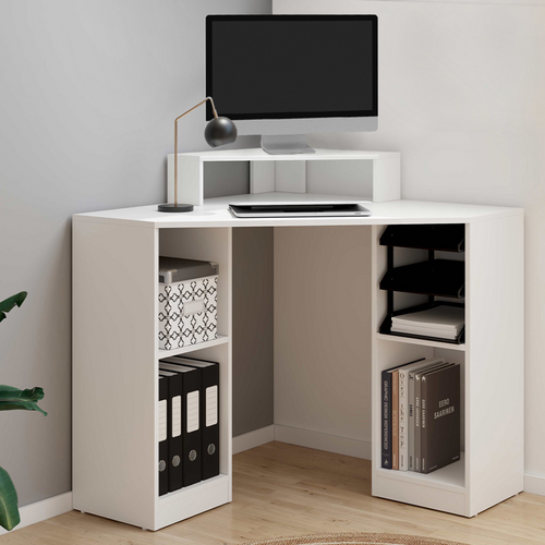 Bureau D'angle Harry Blanc Avec Rangements