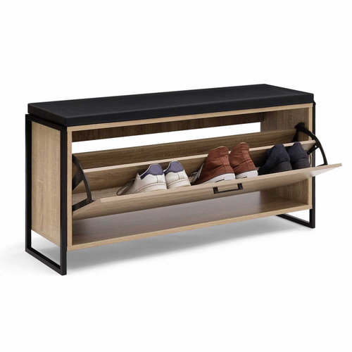 Banc D'entrée Chaussures 100 Cm Avec Coussin Luis Design Industriel