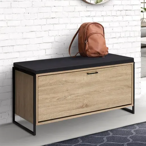 Banc D'entrée Chaussures 100 Cm Avec Coussin Luis Design Industriel