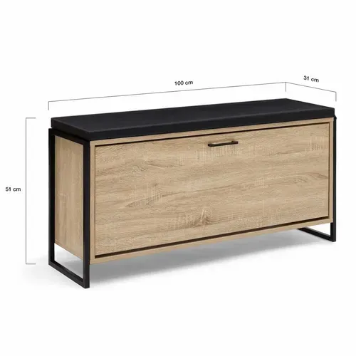 Banc D'entrée Chaussures 100 Cm Avec Coussin Luis Design Industriel
